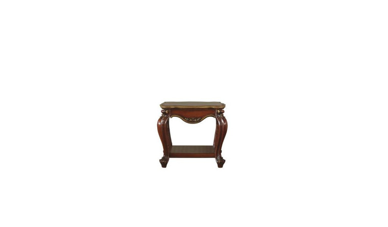 Homeroots 24" Honey Oak Solid Wood And Polyresin Square End Table With Shelf 485877