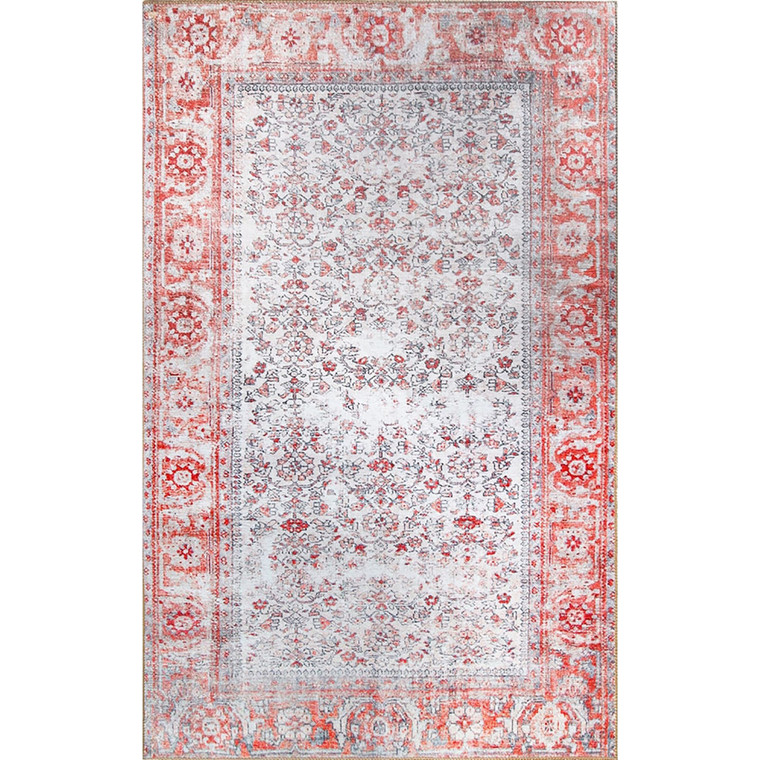 Homeroots 8' X 10' Berry Red Oriental Power Loom Stain Resistant Area Rug 487319