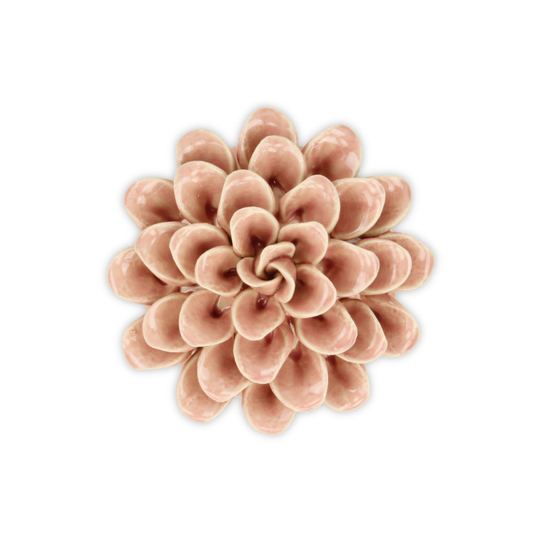 Homeroots 3" Pink Ceramic Blooming Flower Sculpture 487446