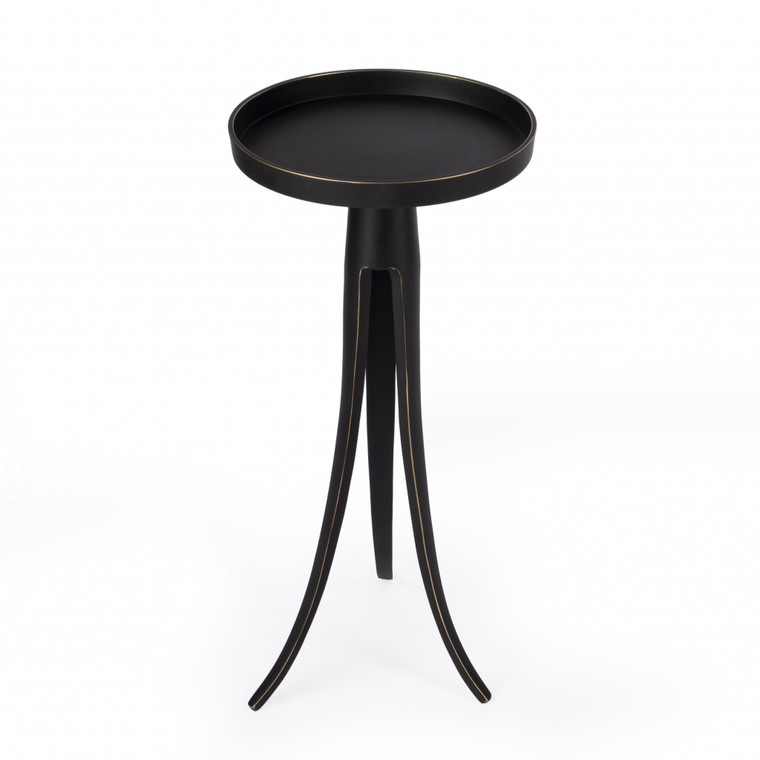 Homeroots 24" Black Aluminum Round End Table 488935