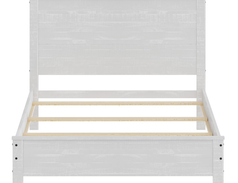 Homeroots White Solid Wood Twin Bed Frame 490287