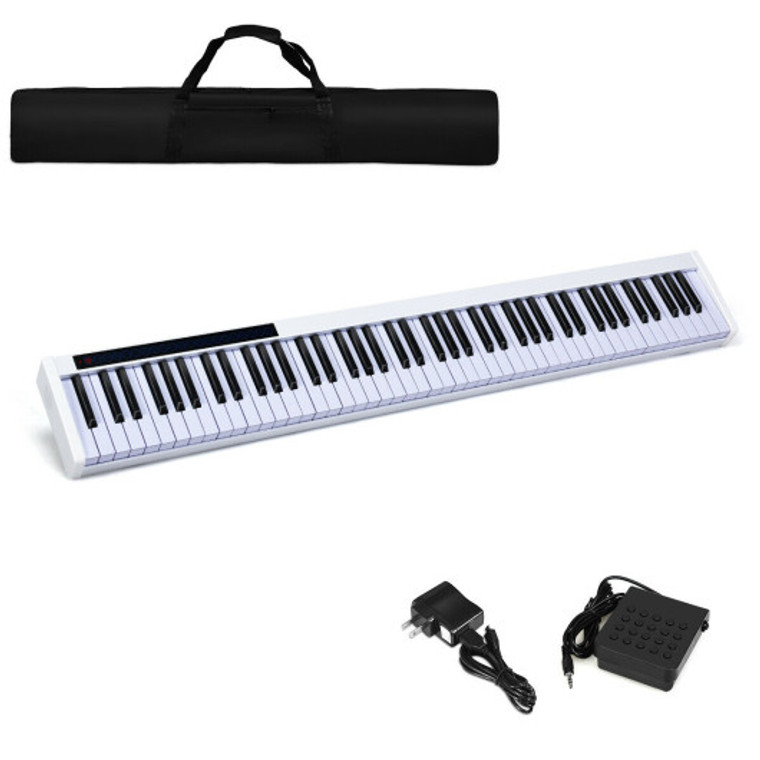 88-Key Portable Electronic Piano With Voice Function-White MU10066WH