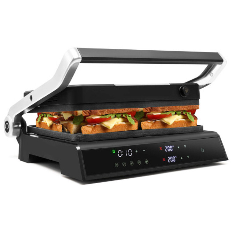 3-In-1 Electric Panini Press Grill With Non-Stick Coated Plates ES10197US-BK