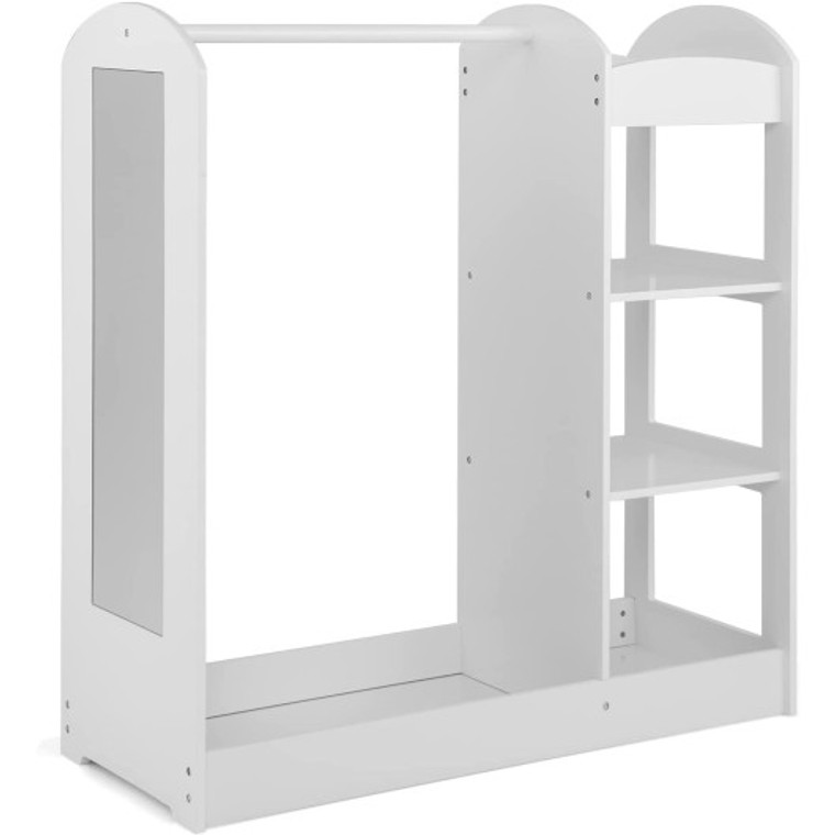 Kids Dress Up Storage With Mirror-White TP10021WH