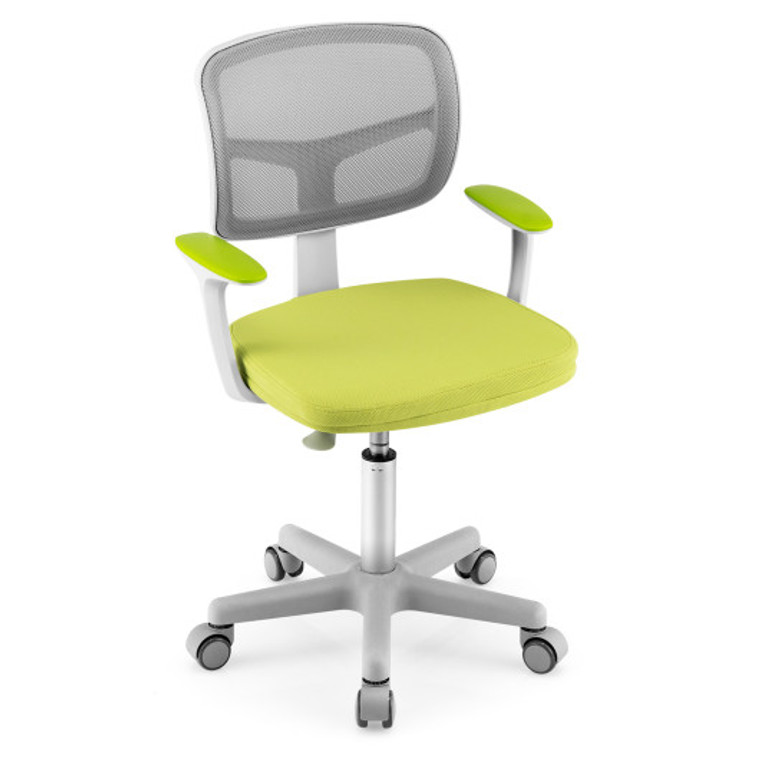 Adjustable Desk Chair With Auto Brake Casters For Kids-Green HY10040GN