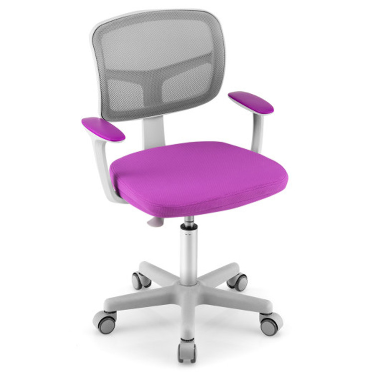 Adjustable Desk Chair With Auto Brake Casters For Kids-Purple HY10040ZS