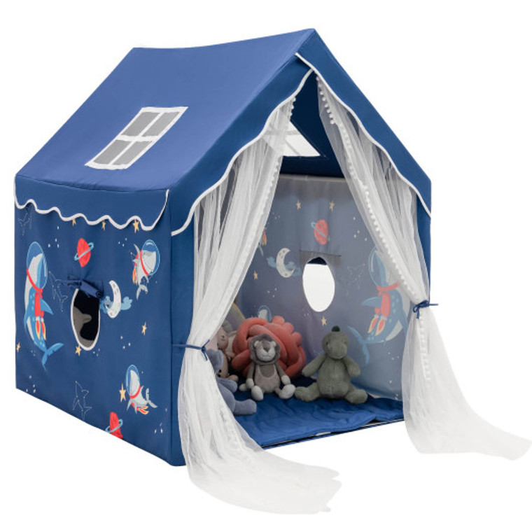 Large Kids Play Tent With Removable Cotton Mat-Blue TP10028BL