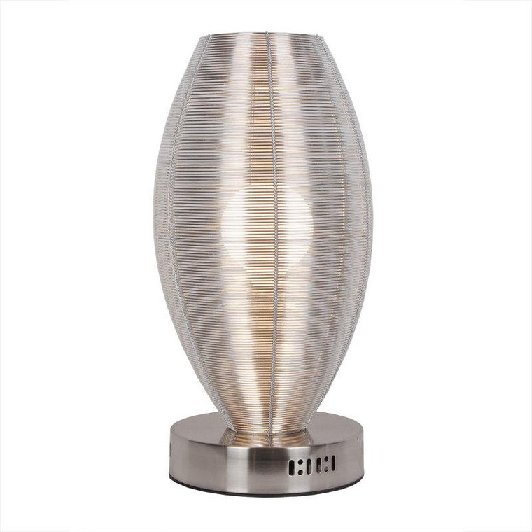 Lenox 1 Light Round Silver Table Lamp B1412 by Bromi Design