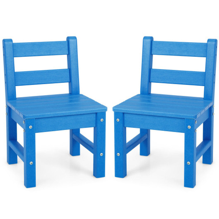 2 Pieces Kids Learning Chair Set With Backrest-Blue HY10047BL-A