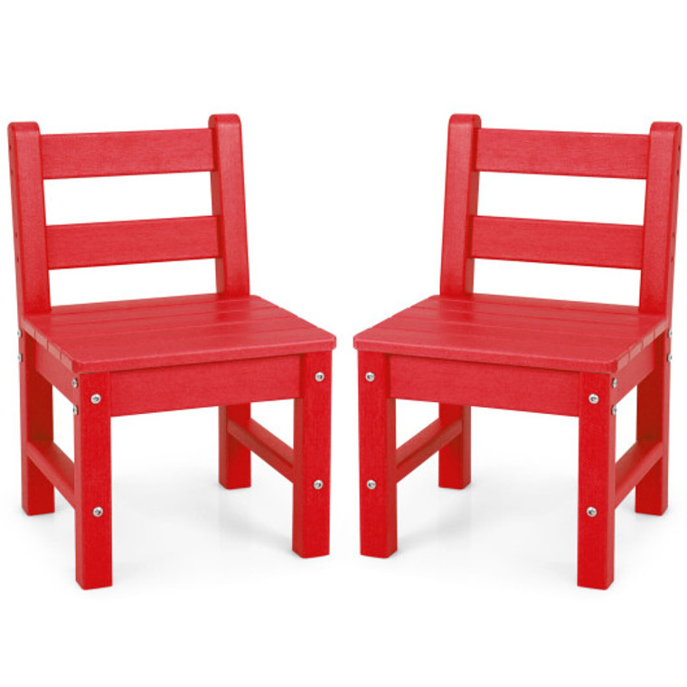 2 Pieces Kids Learning Chair Set With Backrest-Red HY10047RE-A