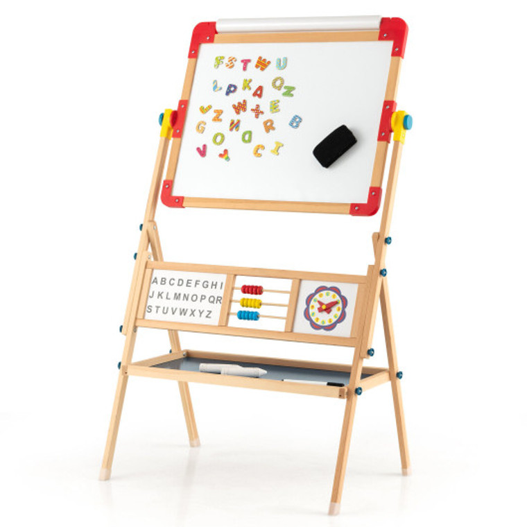 3-In-1 Wooden Art Easel For Kids With Drawing Paper Roll HY10095
