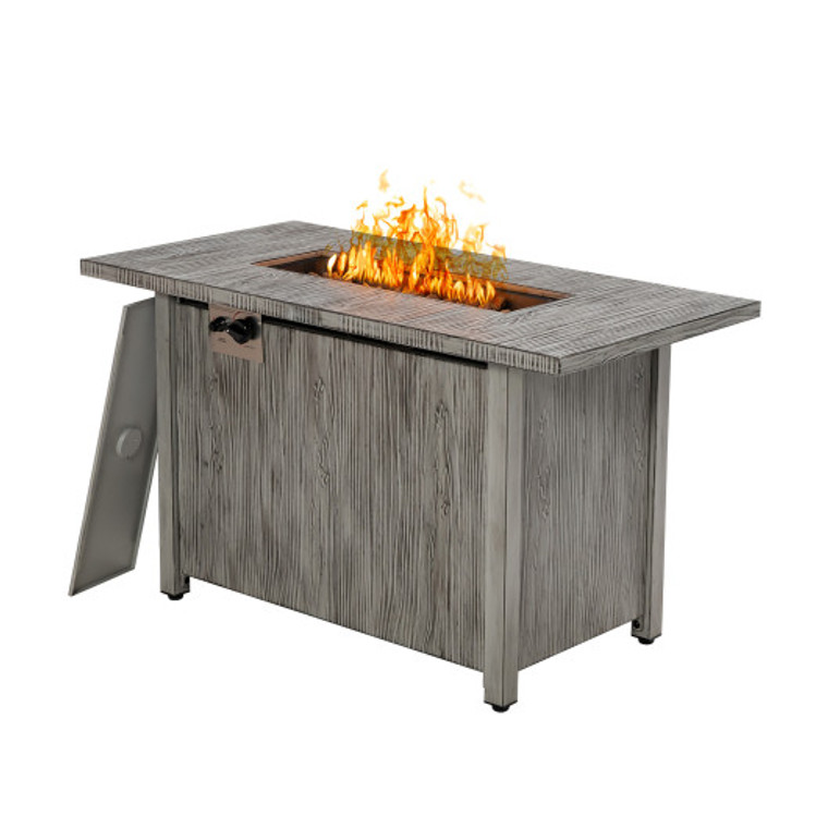 43 Inch 50 000 Btu Propane Fire Pit Table With Removable Lid-Gray NP10795GR