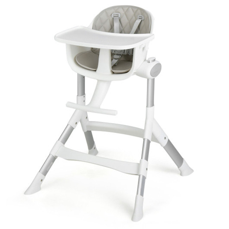 4-In-1 Convertible Baby High Chair With Aluminum Frame-Gray AD10020GR