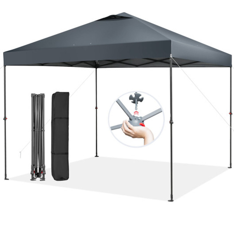 10 X 10 Feet Foldable Outdoor Instant Pop-Up Canopy With Carry Bag-Gray NP10847GR