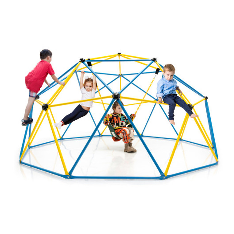 10 Feet Dome Climber With Swing And 800 Lbs Load Capacity-Multicolor TM10025YW