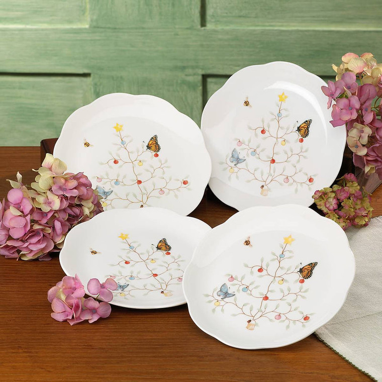 Lenox Butterfly Meadow Seas Dinnerware Dessert Plates Set Of 4 810136