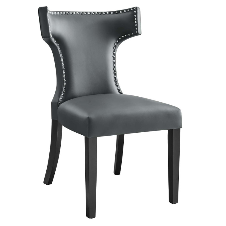 Curve Vegan Leather Dining Chair - Gray EEI-2220-GRY By Modway Furniture