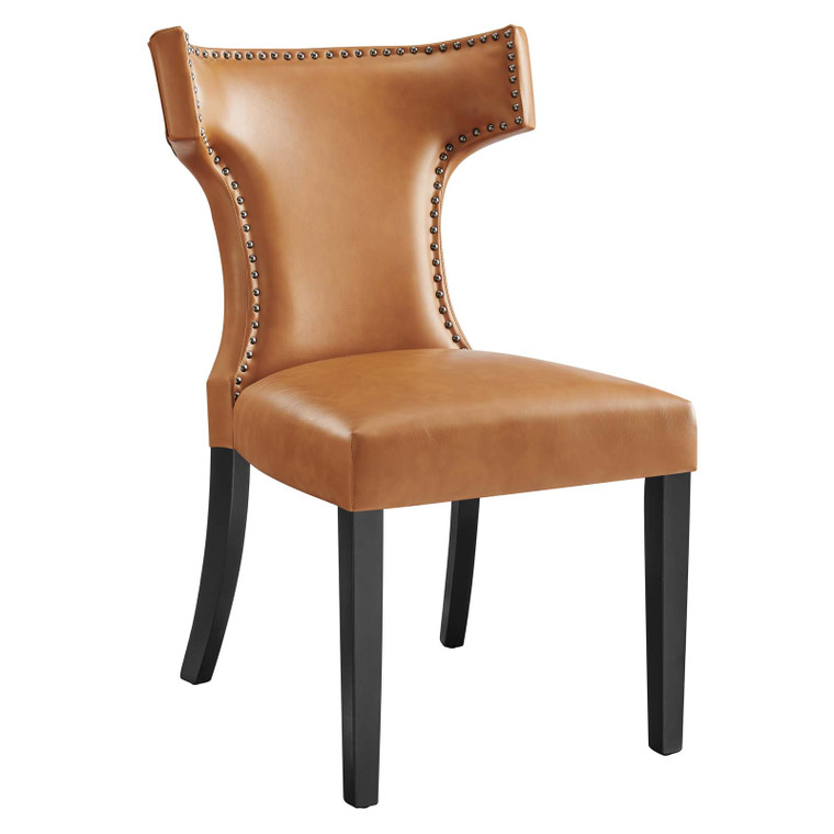 Curve Vegan Leather Dining Chair - Tan EEI-2220-TAN By Modway Furniture