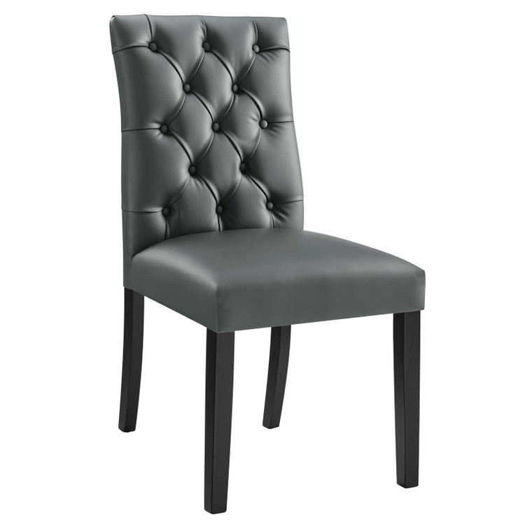 Duchess Button Tufted Vegan Leather Dining Chair - Gray EEI-2230-GRY By Modway Furniture