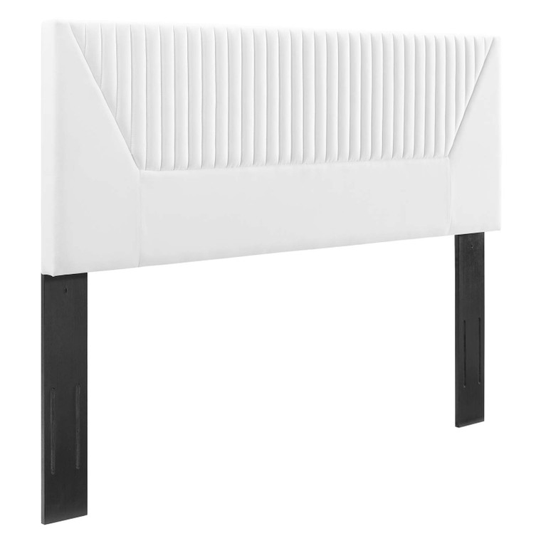 Patience Channel Tufted Performance Velvet Twin Headboard - White MOD-6667-WHI By Modway Furniture