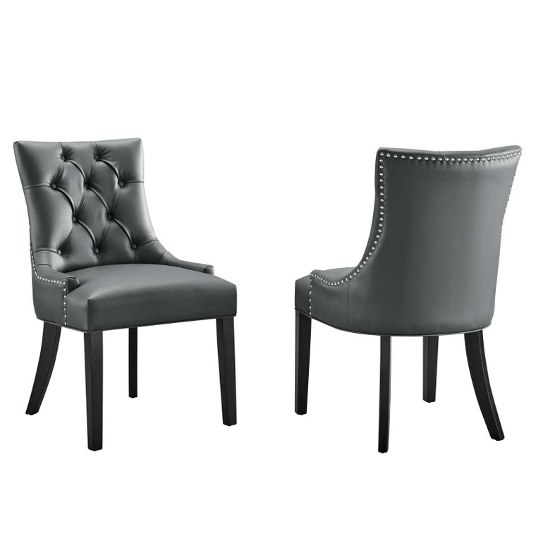 Regent Dining Side Chair Vinyl Set Of 2 - Gray EEI-2742-GRY-SET By Modway Furniture
