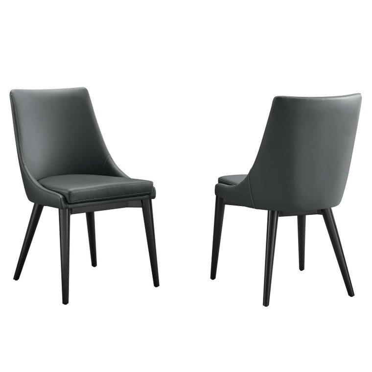 Viscount Dining Side Chair Vinyl Set Of 2 - Gray EEI-2744-GRY-SET By Modway Furniture