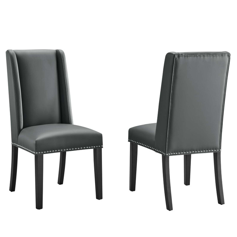 Baron Dining Chair Vinyl Set Of 2 - Gray EEI-2747-GRY-SET By Modway Furniture