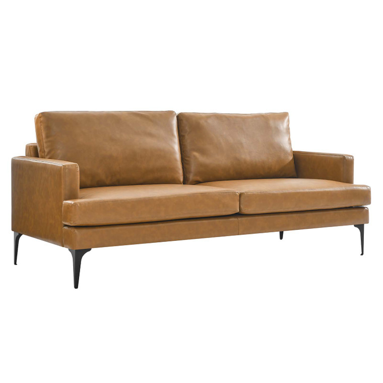 Evermore Vegan Leather Sofa - Tan EEI-6049-TAN By Modway Furniture