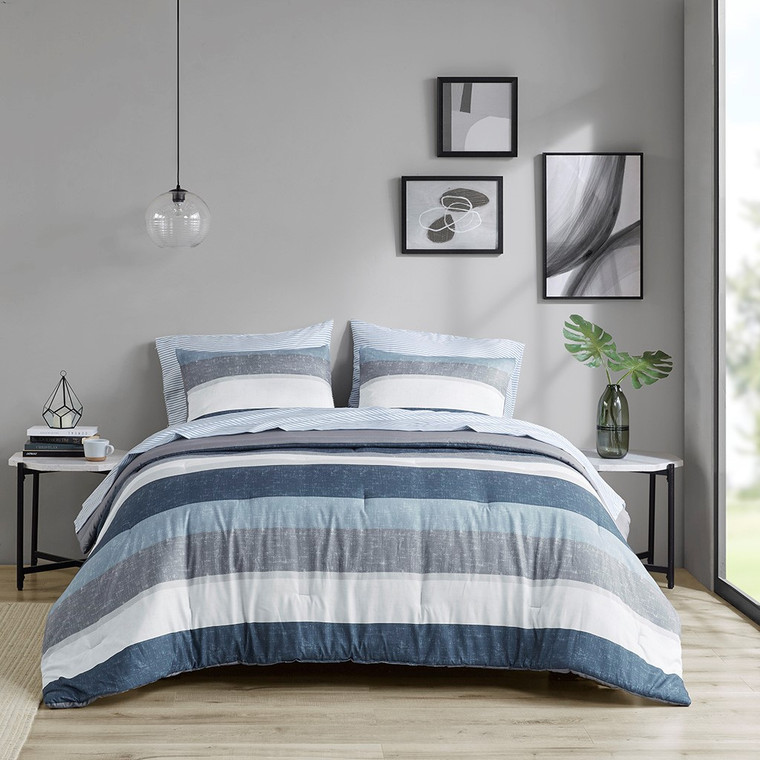 Jaxon Comforter Set With Bed Sheets - Cal King MPE10-989 By Olliix