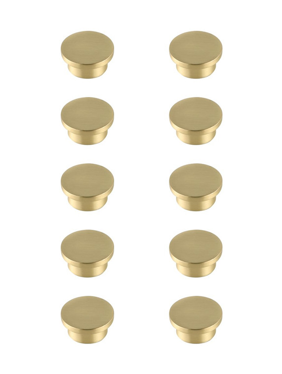 Elegant Trovon 1.6" Diameter Brushed Gold Oversize Round Knob Multipack (Set Of 10) KB2009-GD-10PK
