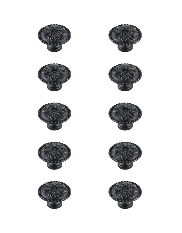 Elegant Corio 0.9" Diameter Matte Black Mushroom Knob Multipack (Set Of 10) KB2011-MB-10PK