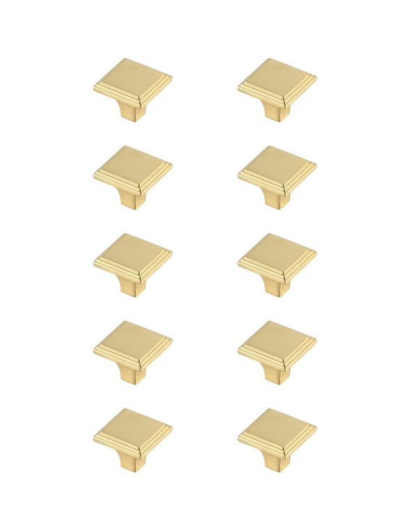 Elegant Wilow 1" Brushed Gold Square Knob Multipack (Set Of 10) KB2012-GD-10PK