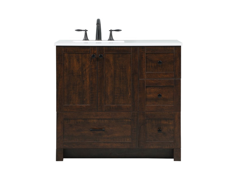 Elegant 36 Inch Single Bathroom Vanity In Expresso VF2836EX