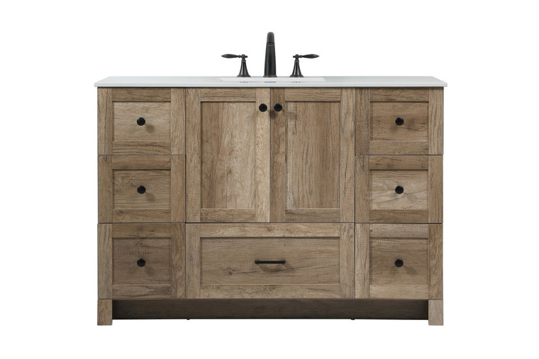 Elegant 48 Inch Single Bathroom Vanity In Natural Oak VF2848NT