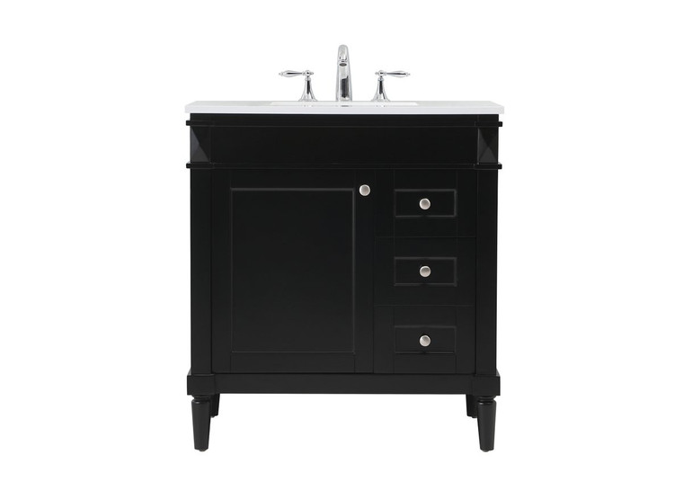 Elegant 32 Inch Single Bathroom Vanity In Black VF31832BK
