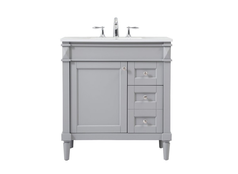 Elegant 32 Inch Single Bathroom Vanity In Grey VF31832GR