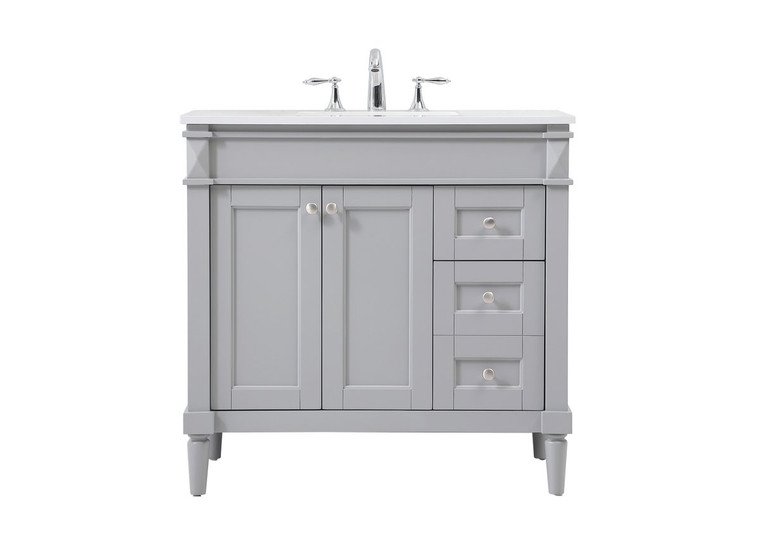 Elegant 36 Inch Single Bathroom Vanity In Grey VF31836GR