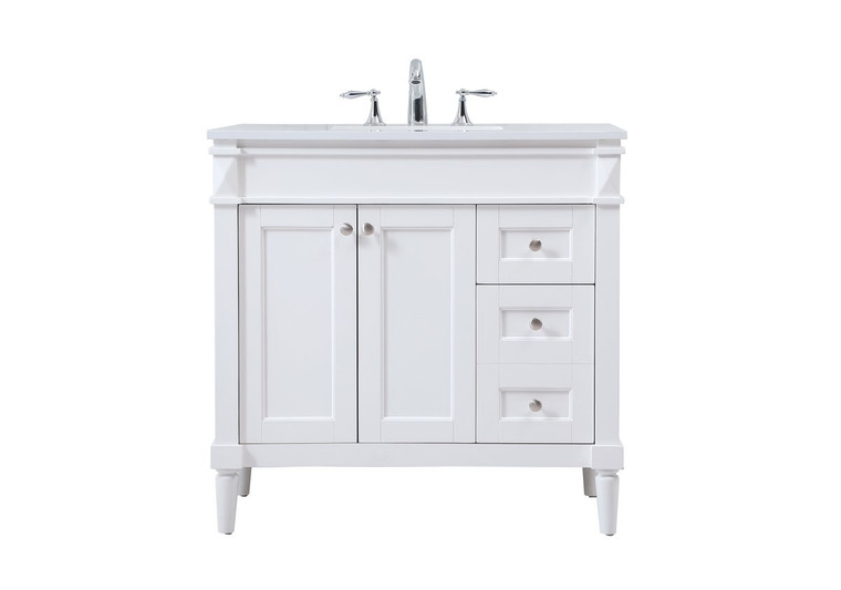 Elegant 36 Inch Single Bathroom Vanity In White VF31836WH