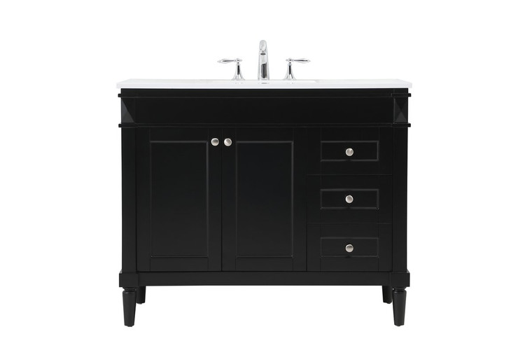 Elegant 42 Inch Single Bathroom Vanity In Black VF31842BK