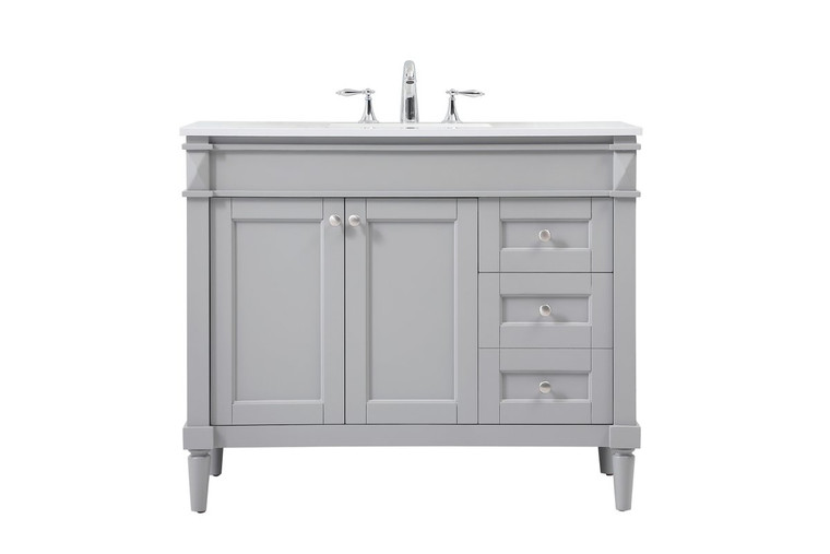 Elegant 42 Inch Single Bathroom Vanity In Grey VF31842GR