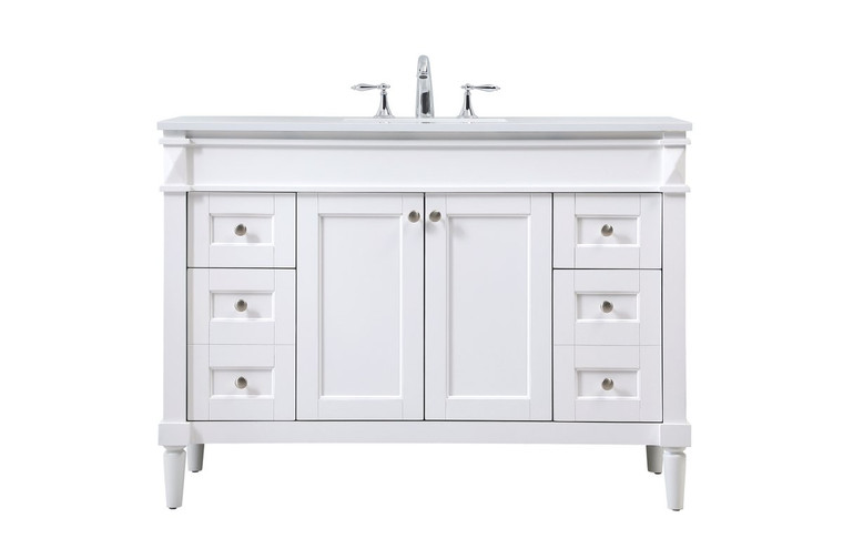 Elegant 48 Inch Single Bathroom Vanity In White VF31848WH