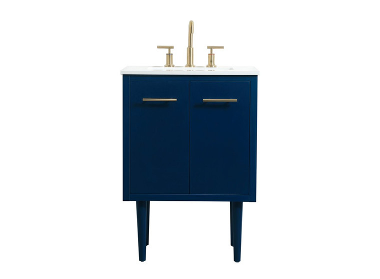 Elegant 24 Inch Single Bathroom Vanity In Blue VF48024MBL