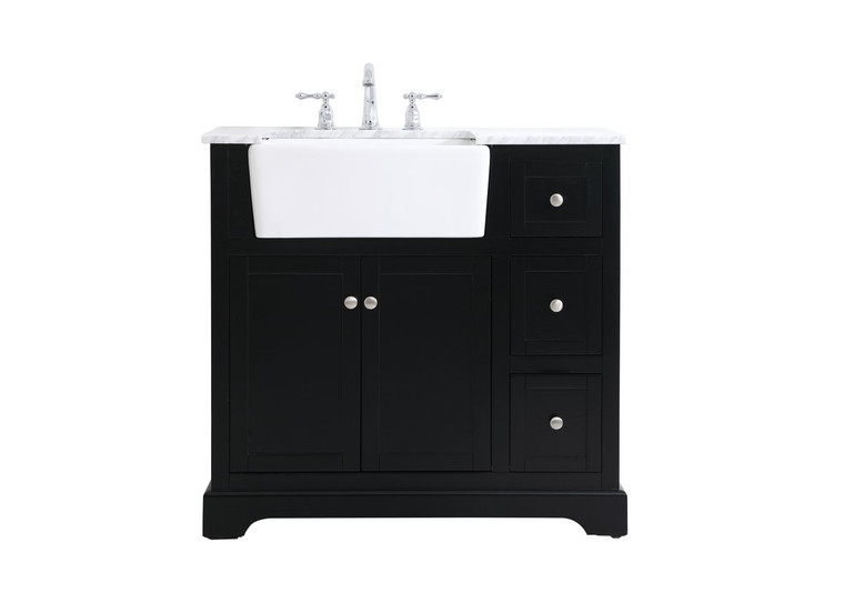 Elegant 36 Inch Single Bathroom Vanity In Black VF60236BK