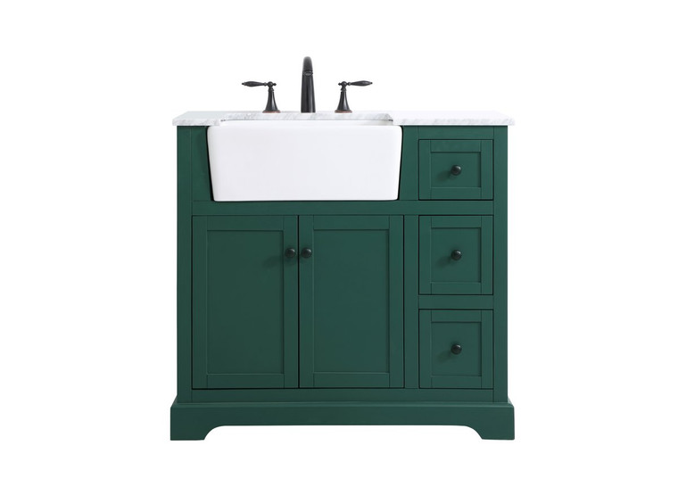 Elegant 36 Inch Single Bathroom Vanity In Green VF60236GN