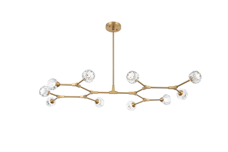 Elegant Zayne 10 Light Pendant In Gold 3508D56G