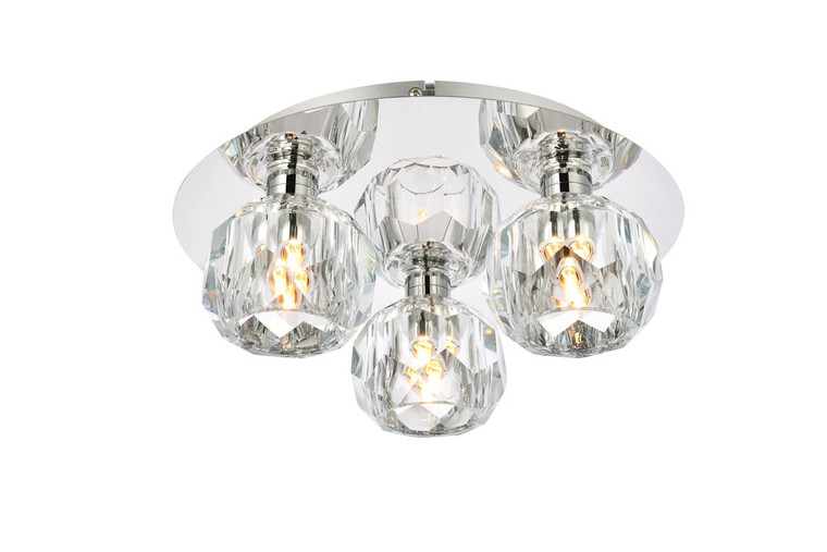 Elegant Graham 3 Light Ceiling Lamp In Chrome 3509F12C