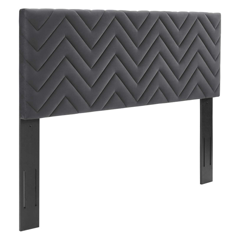 Mercy Chevron Tufted Performance Velvet King/California King Headboard - Charcoal MOD-6660-CHA By Modway Furniture