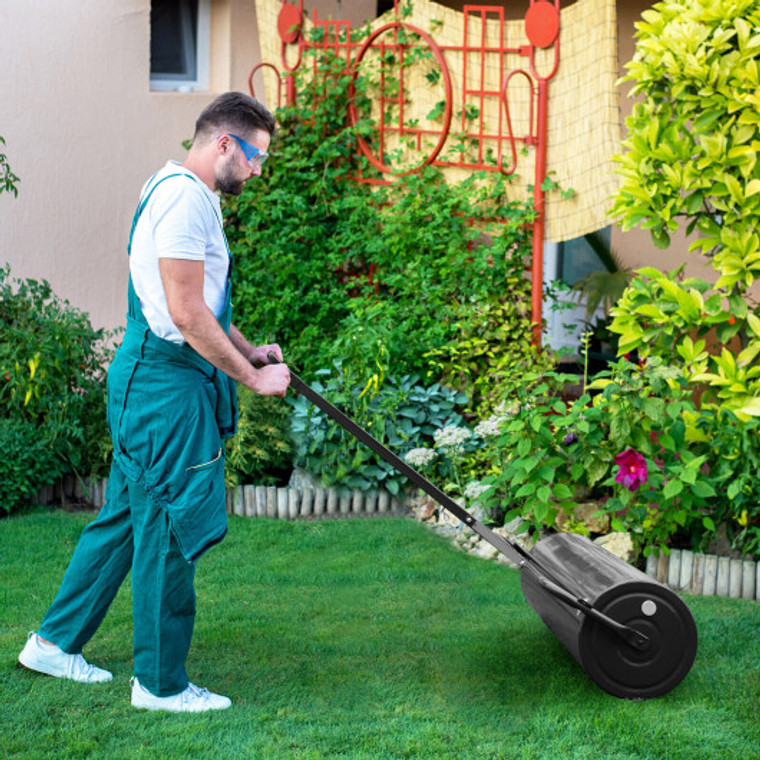 Metal Lawn Roller With Detachable Gripping Handle-Black GT4008DK