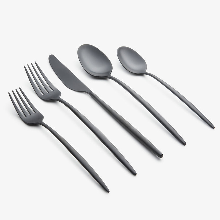 Lenox Gaze Pvd Black Satin 18/0 20-Piece Flatware Set 505120CKW12R