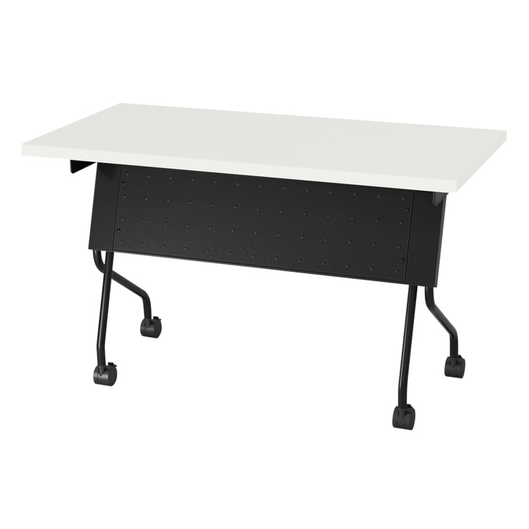 Office Star 4' Black Frame With White Top Table - White 84224BW
